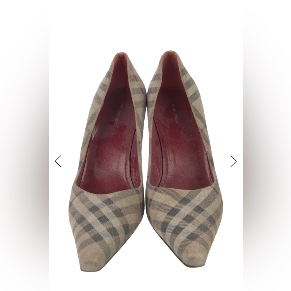 Burberry Plaid Beige and Red Heels